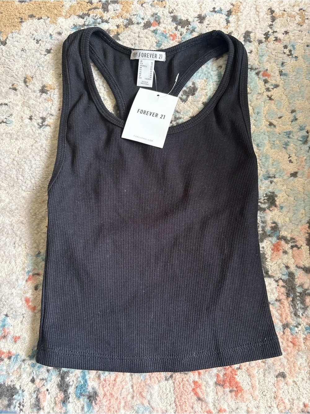 Forever 21 Black Ribbed Racerback Tank - Picture 2 of 4